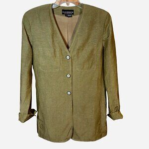 Liz Claiborne Collection Women Silk Linen City Blazer Jacket Fully Lined Size 8